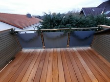 Balkongeländer mit VSG-Glas Anthrazit,Milchglas für Terrasse Edelstahl V2A Bau