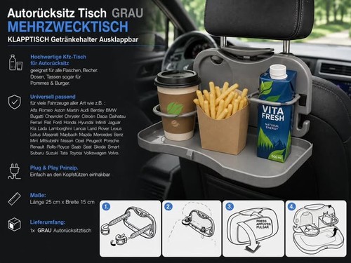 Autorücksitz tisch grau - autorücksitz,