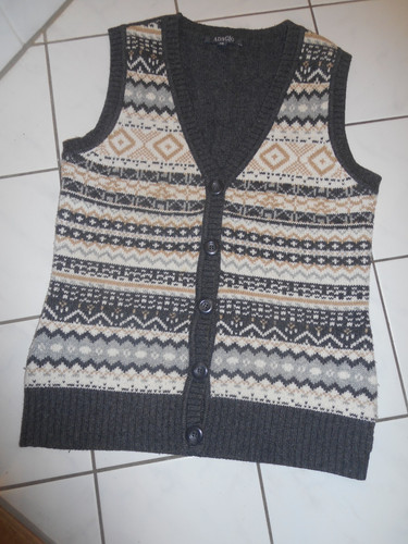 Damen weste grau mit muster - damen,
