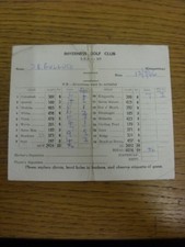 ca. 1960er Golf Scorecard