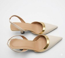White Gold Slingback Stiletto