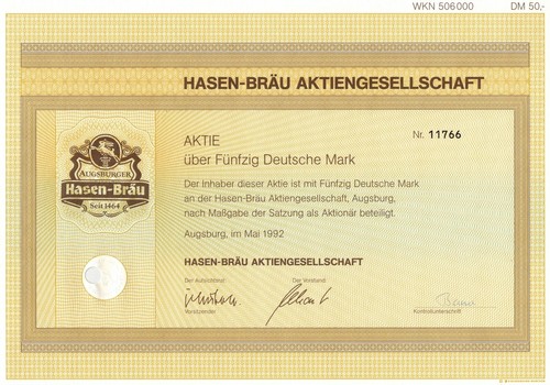 Hasen bräu aktie - hasen, 50