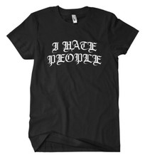 I hate people T-Shirt Hardcore Fuck Nazis Ghetto System Musik Punk Emo Demo OI