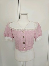 Top Kragen Spitze Rüsche