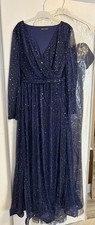 Langes dunkelblaues abendkleid - dunkelblaues,