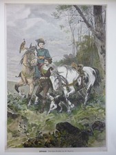 Orig kolorierter holzstich - holzstich,