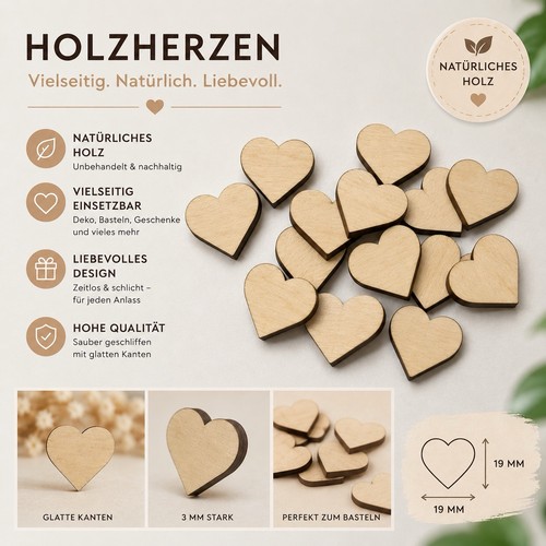 Holzherzen gastgeschenk deko - gastgeschenk,