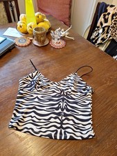 Bershka, Damentop, Tigerlook, Spaghettiträger, Gr.XS