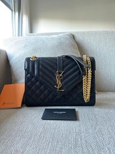 YSL Tasche aus mix MATELASSÉ LEDER mit GRAIN-DE-POUDRE-PRÄGUNG NOIR