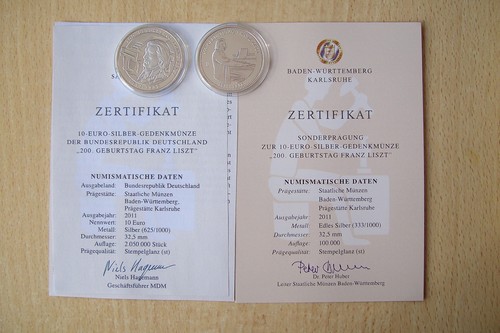 Euro gedenkmünze mit - 10,