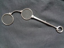 Lorgnon Lorgnette Stielbrille Faltbrille 800 Silber um 1880/ 1900 intakt