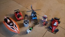 Playmobil Konvolut Fahrzeuge,Figuren,Motorrad,Boot,  Imbisswagen,Helikopter Ect.