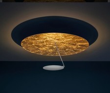 Catellani & Smith Lederam C180 Deckenleuchte, LED dimmbar, weiß/gold/satiniert