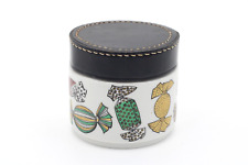 Helmut Krüger Tabakdose aus Porzellan mit Deckel aus Kork & Leder Vintage H 8,5