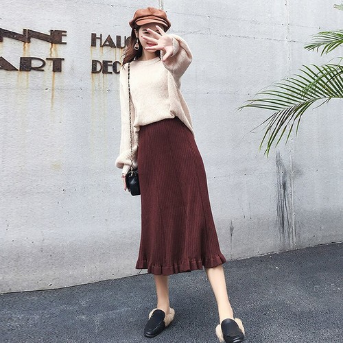 Damen strick midi rock - damen,