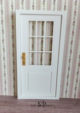 Innen-Tür mit Beschlag 17,5 x 9 cm Weiß-1 Miniatur Puppenhaus, Puppenstube 1:12