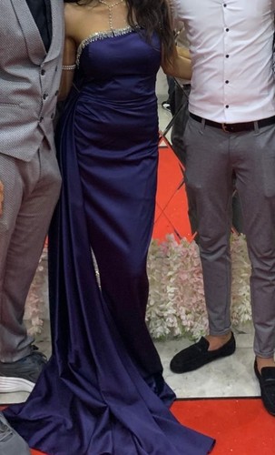 Damen abendkleid lang blau - lang,