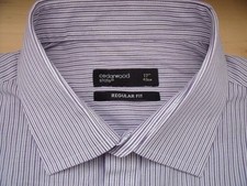 Cedarwood State REGULAR FIT Hemd 43 weiß Lila Gestreift Sehr gut #ED894