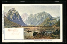 Künstler-AK Anton Hlavacek: Achen-See, Partie am See in Tirol 