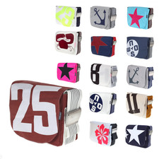 CANVASCO Umhängetasche aus recyceltem Segeltuch, div. Größen, div. Motive