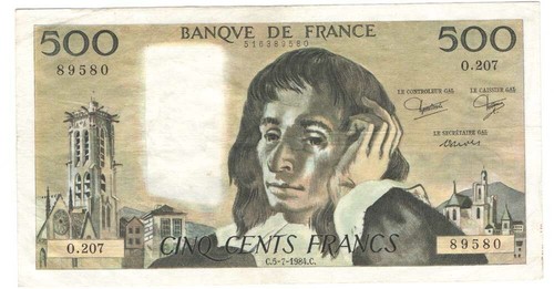 500 francs ticket pascal - 500,