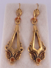 Neugablonz Dieter Knobloch: Paar Jugendstil Ohrringe Citrine (107016)