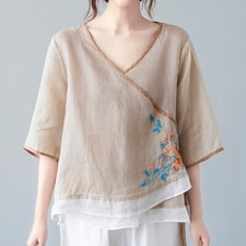 Damen Blumenmuster Stickerei