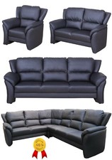 SET LEDER LOOK SCHWARZ SESSEL