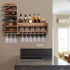 Weinregal Palette Beflammt Holz Wandbar Vintage Whisky Regal Wand Flaschenhalter