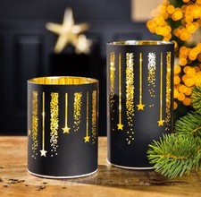 LED Windlicht Glas Timer