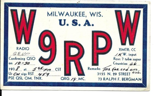 Qsl 1938 w9rpw - qsl,