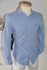 Polo RALPH LAUREN Jersey Piqué Knit Oxford HEMD Gr M Hellblau w NEU