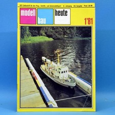 Modellbau heute 1 1981 GST DDR Flugmodell Schiffsmodell Bauplan Kontrollboot SK