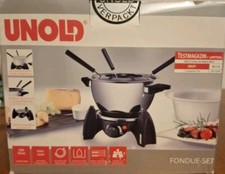 Unold 48615 Fondue-Set 6 Per Edelstahl Keramik inkl. Fonduetopf und Zubehör NEU 