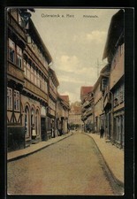 Osterwieck a. Harz, Mittelstrasse mit Geschäften, Ansichtskarte 