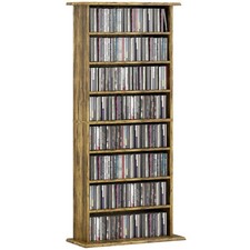 HOMCOM CD-Aufbewahrung DVD Tower Blu-ray Aufbewahrungsregal für Wohnzimmer Braun