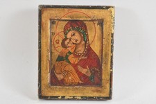 C25O40- Russische Ikone Mutter Gottes von Wladimin 19. Jh. 