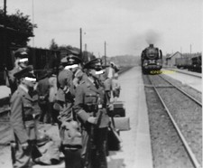 Foto Dampflok 03 ... im Bahnhof Unterlüß (Hamburg-Hannover) ~1942, 5x7 cm, echt