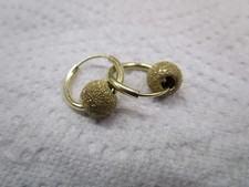 Kleine Creolen 585/- 14k Gelbgold Ø ca. 1,4 cm  mit Kugel