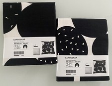 2 x IKEA SANDSENAP Kissenbezüge Pillow Cushion Covers Schwarz Weiß