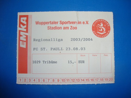 Ticket wsv wuppertaler - 03/04,