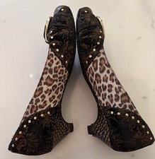 Ballerina  Leder, Exclusiv  und ausgefallen, mit Leoprint , Gr. 38.