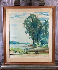 AQUARELL BOTTE AUF DEM SEE SIGNIERT SCHÄFFER 1956