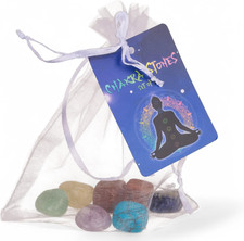 Chakra Steine Set – 7 Edelsteine für Energie & Harmonie im Organza-Säckchen – Am