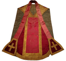 SAMMELNSWERT !! TOLLES MESSGEWAND BAROCK KASEL BASSGEIGE MIT BREITER GOLD BORTE