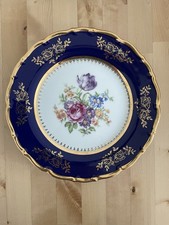 Schmuckteller Teller Kobaltblau Blumen 