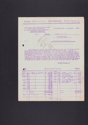 Schramberg rechnung 1927 - schramberg,,