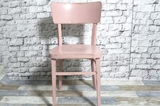 Shabby Holzstuhl Bauhausstuhl Stuhl pastell rosa 60er Jahre Vintage Shabby Chic