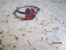 Ringlein mit Kleeblatt in Pink