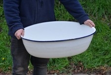 3x alte weiß emaillierte